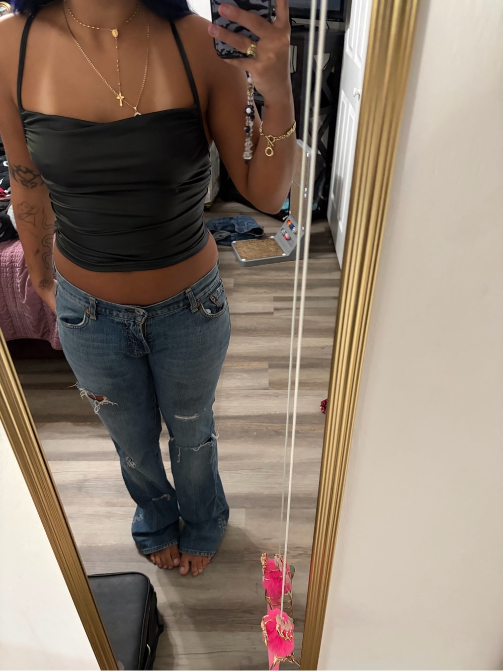 Black Leather Crop Top